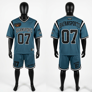 Ensemble short et maillot de football en microfibre polyester 230 GSM de haute qualité, olive noir, anti-transpiration, logo brodé, pour homme - Product Image 3