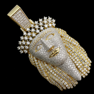 Colgante de Plata de Ley 925 Premium con Rostro de Jesús y Corona de Diamantes, Amuleto Religioso con Diseño Atractivo para Hombre - Product Image 5