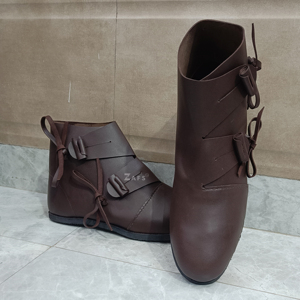 Chaussures en cuir véritable faites à la main, confortables, durables, décontractées et formelles pour hommes, style historique médiéval Renaissance - Product Image 6