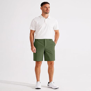 กางเกงกอล์ฟลำลองสีเขียวมะกอกสำหรับผู้ชาย ทรงตรง ปิดด้วยซิปและกระดุม มีกระเป๋าข้าง แห้งเร็ว ผลิตจากโพลีเอสเตอร์ทอ - Product Image 6
