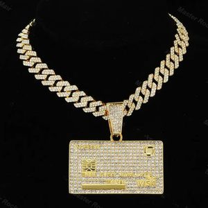 18K <b>Solid</b> <b>Gold</b> Plated IGI Certified Hiphop Diamond Credit Card <b>Pendant</b> Necklace Unisex Everyday Wear Brilliant Cut Natural - Product Image 1