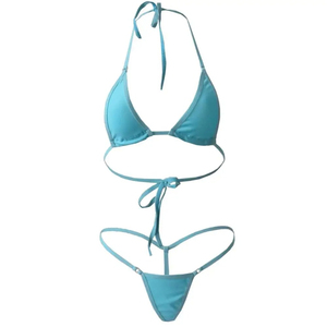 Conjunto de Bikini Personalizado con Logo Frontal, Bikini Sexy de Dos Piezas con Bloques de Color, Corte Alto, Secado Rápido, Conjuntos de Sujetador para Mujer - Product Image 5
