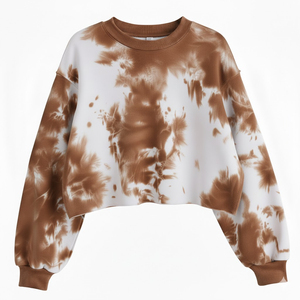 Pull tricoté à manches chauve-souris tie-dye, col rond, sweat-shirt décontracté pour homme, été, doublé, 100% coton, ODM - Product Image 2