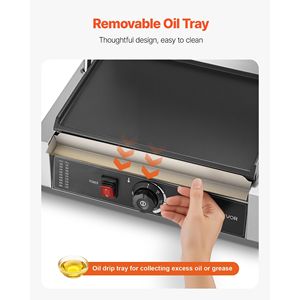 Piastra Elettrica Commerciale per Panini da 1800W in Acciaio Inox con Controllo della Temperatura per la Cottura di Sandwich - Product Image 4