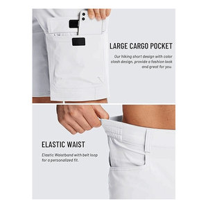 Shorts de course décontractés pour hommes, respirants, anti-humidité, séchage rapide, taille élastique, toile polyester/coton, pour la gym et l'entraînement - Product Image 4