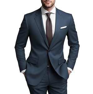 Traje de Hombre de Una Sola Hilera de Botones, Blazer Ajustado, Vestido Formal Británico, Ropa de Negocios, Traje de Lana para Hombre, Blazer y Pantalón - Product Image 1