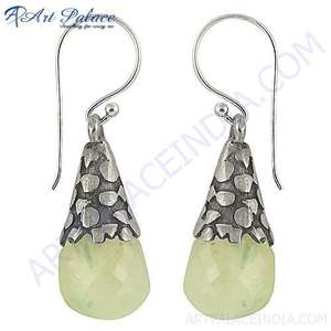 ต่างหูห้อยสีเงินลายมูนสโตนสีรุ้งธรรมชาติอุปกรณ์เสริมที่ทันสมัย - Product Image 1