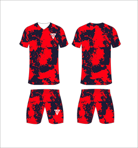 Custom Sublimated Geometric <b>Soccer</b> Jersey Set V-Neck Short Sleeve Moisture Wicking Polyester Adult All Seasons Sportwear - Product Image 5