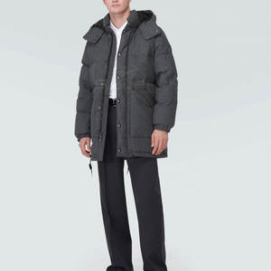 Chaqueta Acolchada con Capucha para Hombre, Invierno, Gruesa, Cálida, Casual, Holgada, Color Sólido, Relleno de Poliéster, Transpirable, Cierre de Cremallera, Larga - Product Image 3