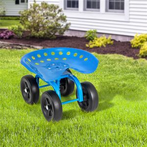 Sedile da Lavoro Girevole a 360 Gradi per Giardino con Seduta Rotante e Altezza Regolabile - Blu - Product Image 2