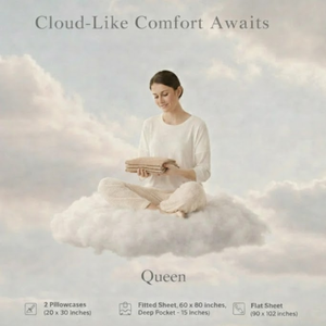 Ensemble de draps de lit de qualité supérieure en heather beige 2026 |   Tissu doux et respirant |   Finition d'hôtel de luxe |   Collection de literie élégante pour lit queen size - Product Image 4