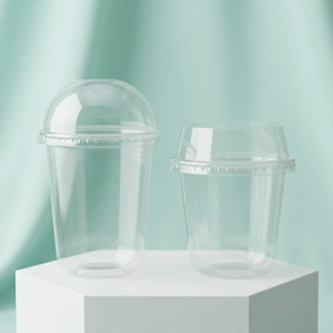 Transparent PP <b>Plastic</b> <b>Cups</b> with Lids Round Disposable for Beverage Tea Coffee 12-16oz <b>Cups</b> - Product Image 1