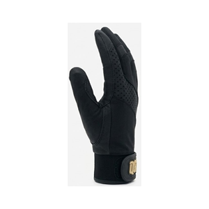 Guantes de Bateo de Béisbol, Guantes de Bateo de Cuero Negro, Palma Perforada, Guantes de Softbol, Logotipo Personalizado, Fabricante OEM ODM - Product Image 4