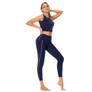 Conjunto de Yoga de 2 Piezas Ecológico y Agradable al Tacto para Mujer, Bra Deportivo y Leggings de Cintura Alta, Ropa Deportiva - Product Image 2