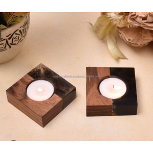 Bougie en résine d'acacia artisanale avec pot parfumé à la cire organique pour la décoration de la maison rustique Cadeau Yoga Spa Utilisation et ambiance confortable - Product Image 5