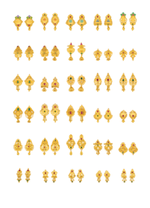 ต่างหูทองคำแท้ 22K ล่าสุด พร้อมจี้ประดับอัญมณี CZ แบบอินเดียดั้งเดิมเคลือบเมนาคารี สำหรับผู้หญิง - Product Image 5