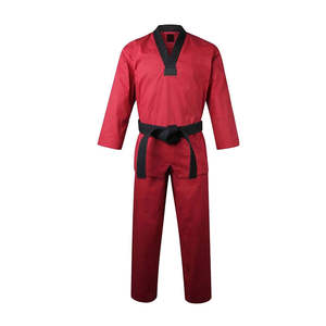 Uniforme de Taekwondo para Artes Marciales, Cuello en V, Uniforme de Maestro para Adultos, Poliéster/Algodón, Ligero, de la Mejor Calidad - Product Image 1