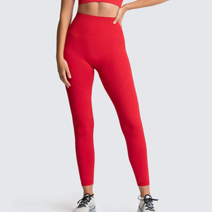 Custom Wholesale Plus Size Seamless Breathable Knitted Cotton/Bamboo <b>Thick</b> Short Sleeve High Waist Running Fitness Yoga <b>Leggings</b> - Product Image 4