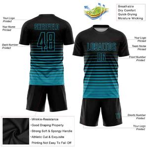Ensemble d'uniformes de football pour hommes, imprimé numérique, 100 % polyester, taille élastique, séchage rapide, respirant, short court, nom d'équipe personnalisable - Product Image 4
