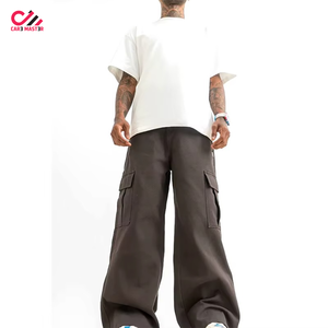 Prix de gros – Pantalon de survêtement décontracté pour homme, coupe droite, taille haute, en toile épaisse 100 % coton biologique, personnalisable, haute qualité - Product Image 3