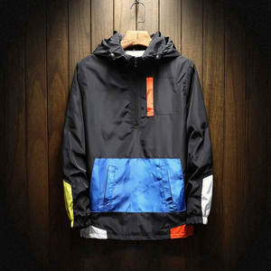 New Men's Breathable Jacket For Men Spring And Autumn Zipper Hooded Windbreaker Long-sleeved Custom Design Windbreaker - Product Image 1