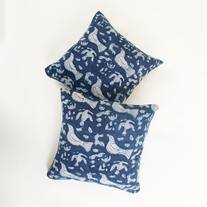 Nueva colección de funda de cojín con estampado de pájaro índigo al por mayor, funda de cojín con estampado de animales, estilo bohemio, funda de cojín de algodón - Product Image 5