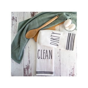 Élégant torchon de cuisine 100% coton durable 18x28 pouces 210 GSM OEM ODM gris rayure bordure broderie florale boucle de suspension pour la maison - Product Image 1