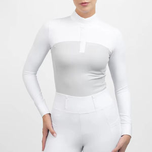 เสื้อเชิ้ตสำหรับผู้หญิงสำหรับการแสดงขี่ม้า ผ้าเนื้อนุ่มหรูหรา ยืดหยุ่นได้ดี ให้ความสบาย ทันสมัย และประสิทธิภาพสูง รับผลิตแบบ OEM - Product Image 1