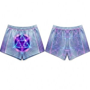 Shorts de sport pour femmes, coupe sublimée, motif floral néo-tribal, protection UV, haute élasticité, streetwear, fitness - Product Image 6