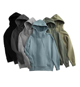 Sweat à capuche esthétique aux couleurs douces, pull-over 100% coton doublé, coupe ample, couleur unie, hiver, écologique - Product Image 6
