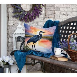 Blue Heron Réglage Soleil Coussin 18H x 18W Lavable En Machine Intérieur Extérieur Coussin Décoratif pour Canapé Lit Patio - Product Image 5