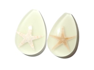 Starfish Real Specimen Plastic Cabochon Pear Cut <b>Top</b> 46x30 mm Glow Flat Bottom for Crafts and Jewelry Making - Product Image 3
