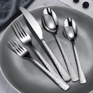 Ensemble de couverts argentés pour restaurant, cuillère, fourchette et couteau en acier inoxydable, finition miroir, collection de vaisselle de mariage - Product Image 3