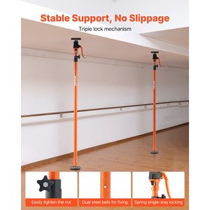 4-Pack 49.2 114.6 pollici acciaio telescopico asta di supporto rapido regolabile 3 ° sistema mano 198 Lbs capacità per l'installazione di armadi - Product Image 5