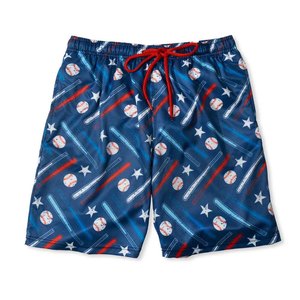 Shorts de sport en polyester pour hommes, taille élastique, coupe ample, longueur genou, couleur unie, pour l'été - Product Image 1