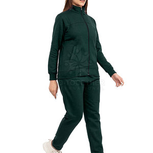 Conjunto deportivo de dos piezas de algodón cálido para mujer, para ropa informal de calle y atuendo de invierno. - Product Image 3