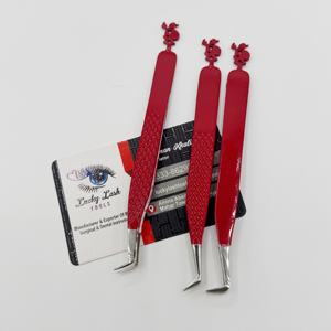 Pince à cils de volume en acier inoxydable de qualité supérieure, durable et écologique, avec poignée de précision Santa Bottom, design durable - Product Image 1