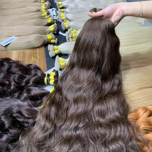 Super Double Drawn Top Trending Vietnamese Hanoi Virgin Human Hair Bulk 100g No Tangle Natural Straight Strong Silky <b>Bleached</b> - Product Image 1