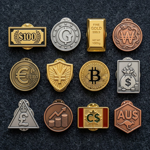 Pins de esmalte personalizados con diseño de dibujos animados de caja de ahorros, insignias de solapa de metal de aleación de zinc, juego de broches creativos con forma de hucha <span class=keywords><strong>financiera</strong></span> para mochila - Product Image 2