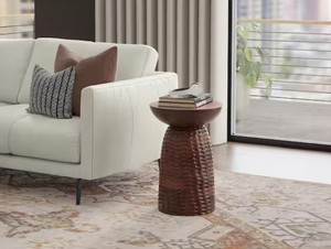 23 Inch Contemporary Mango Wood <b>Tall</b> Accent Side Table Dark Brown Handcrafted Textured <b>Stool</b> for Living Room Bedroom Entryway - Product Image 5