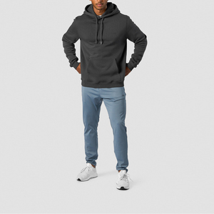 Sudadera con Capucha para Hombre, Color Gris Oscuro, Corte Regular, con Bolsillo Delantero, Estilo Casual de Invierno, 100% Algodón, Bordada - Product Image 3