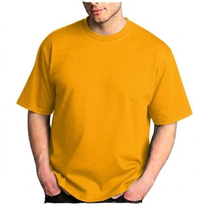 T-shirts pour hommes de qualité supérieure, entièrement personnalisables, 100 % coton, anti-UV, séchage rapide, couleur rouge unie, été. - Product Image 1