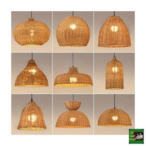 Abat-jour en rotin tissé à la main, écologique, en cannage, pour hôtel, restaurant, café, lampe suspendue, Vietnam - Product Image 6