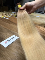Extensions de cheveux naturels NASA, lisses, blond platine, double trame, cheveux vierges, double tirage