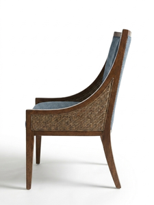 Wood Farmhouse Modern <b>Dining</b> Chair <b>Armchair</b> Upholstered Woven Back Accent for <b>Dining</b> Room - Product Image 1