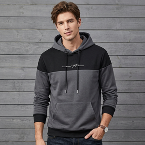 Sudadera con Capucha para Hombre, Corte Regular, Forro Polar, Diseño Color Block con Estampado Digital, Bolsillo Canguro, Estilo Casual, Ecológica - Product Image 1