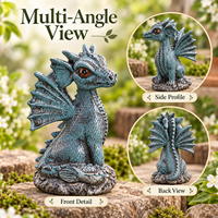 Décorations de jardin en résine miniatures au prix fantaisie, design original OEM, statue de dragon pour la décoration extérieure du jardin et du patio