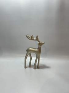 Figurine de renne en aluminium argenté, statue de cerf en métal, ornement de table de Noël, sculpture décorative pour la maison et le bureau, artisanat décoratif - Product Image 2