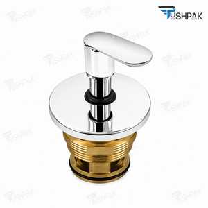 Dispensador de Jabón Cromado con Base de Latón, Puerto de 1 Pulgada, Operación Manual para Uso en Lavabos de Baño, 32 mm - Product Image 6