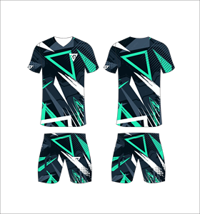 Custom Sublimated Geometric <b>Soccer</b> Jersey Set Men V-Neck Short Sleeve Moisture Wicking Athletic Fit All Seasons - Product Image 1